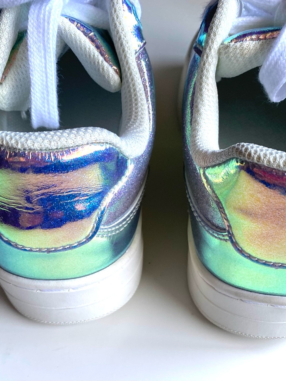 Class Girls Whitney Court Sneakers in a vibrant, iridescent holographic finish. - Picture 6 of 8